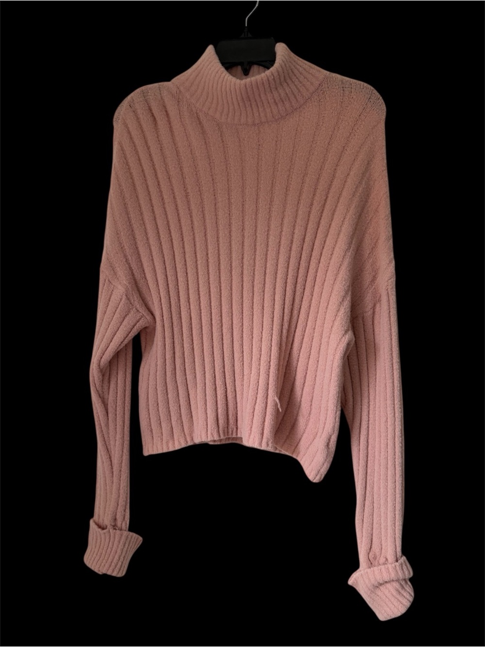 Express Ribbed Turtleneck Sweater - Dusty Rose